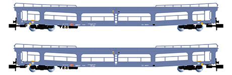 021-HN4410 - N - DB AG, 2-tlg. Set, Autotransportwagen DDm, in blauer Lackierung, Ep. V